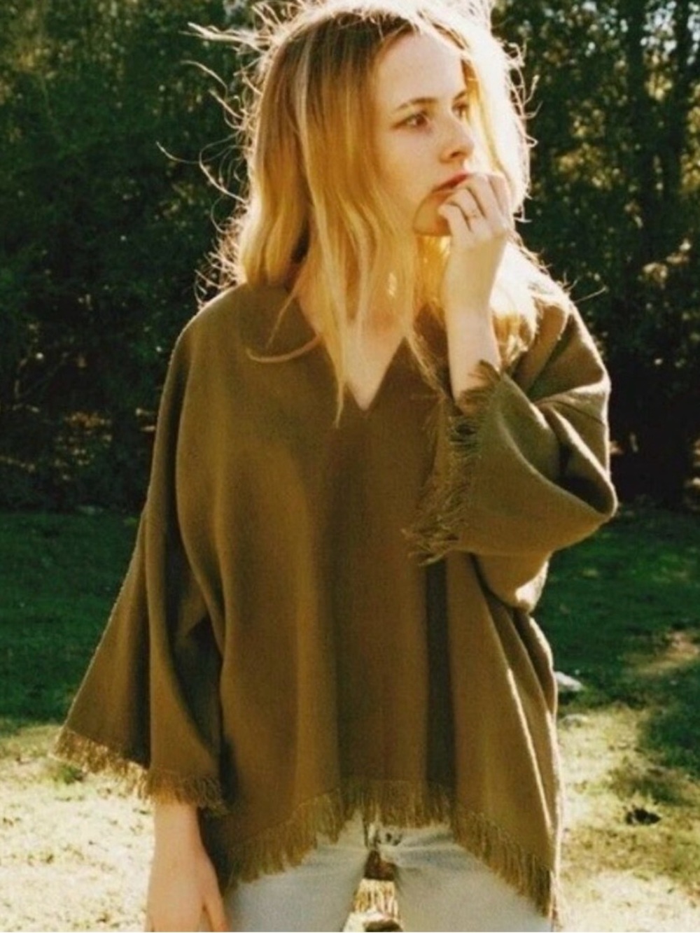 DOEN 100% SILK RAW EDGE TATE TOP!!!